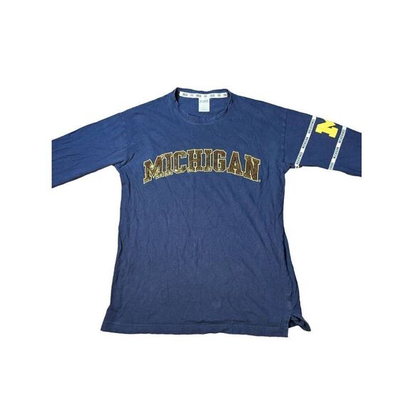 Victoria secret pink Michigan wolverines long sleeve t-shirt. Size XS - Picture 1 of 10